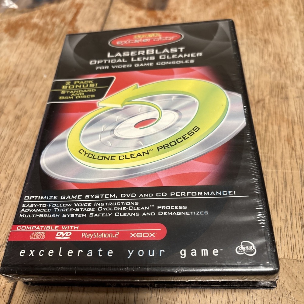 Game Dr Excelerator Laserblast Optical Lens Cleaner Xbox PS2 DVD CD 2-Pack NEW